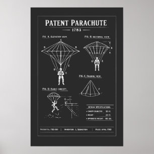 Affiche Plan de parachute breveté