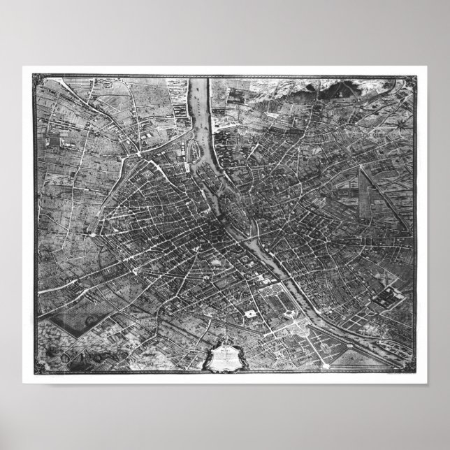 Affiche Plan de Paris, connu sous le nom de Plan de Turgot (Devant)