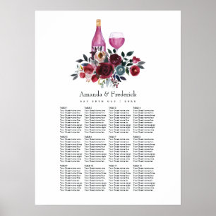 Affiche Plan de Siège pour Dégustation de Vins Bohème Bour