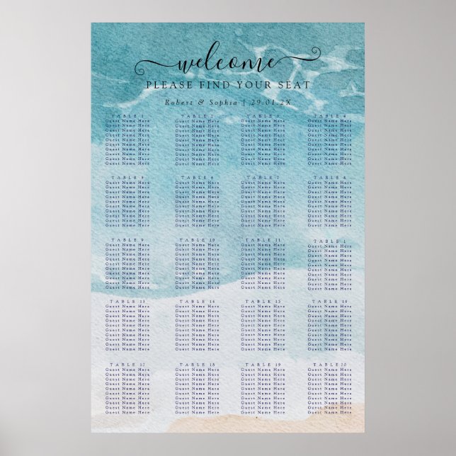 Affiche Plan de sièges de Summer Blue Beach (Devant)