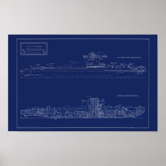 Affiche Plan de sous-marin U.S.S. Croaker