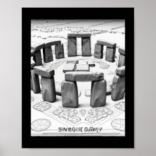 Affiche Plan de Stonehenge Sites mégalithiques antiques