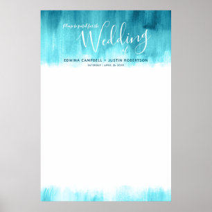 Affiche Plan de table abstrait blanc bleu bleu bleu bleu a