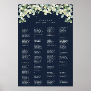 Affiche Plan de table alphabétique 24x36" pour 200 personn