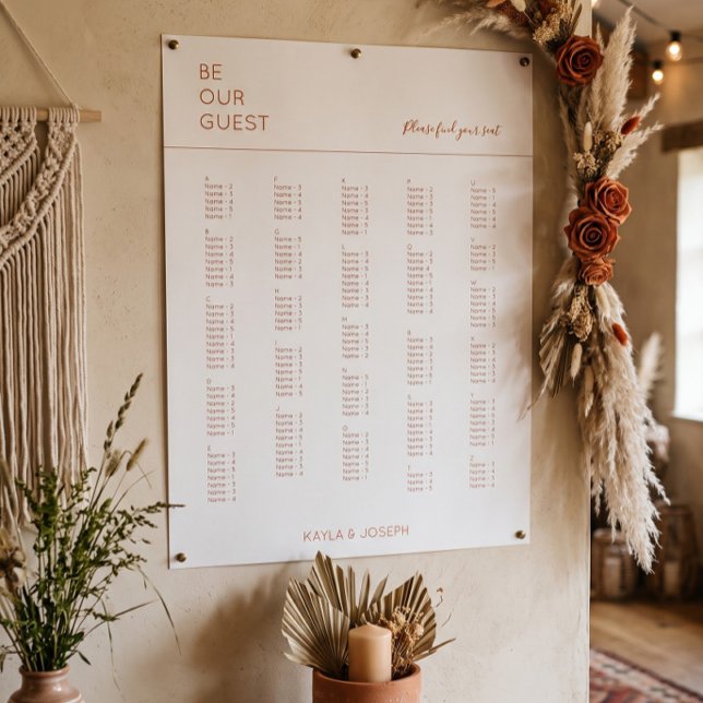 Affiche Plan de table alphabétique de mariage en blanc ter (Créateur téléchargé)