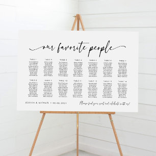 Affiche Plan de table de 14 tables pour nos personnes préf