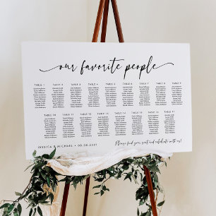 Affiche Plan de table de 17 tables pour nos personnes préf