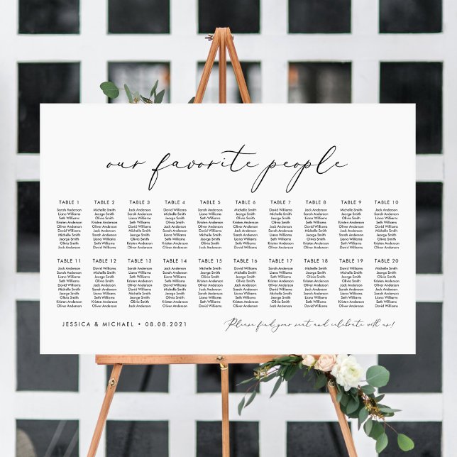 Affiche Plan de table de 20 tables pour nos personnes préf (Créateur téléchargé)