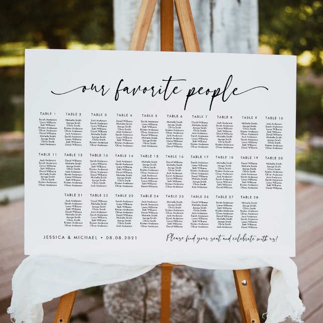 Affiche Plan de table de 28 tables pour nos personnes préf (Créateur téléchargé)