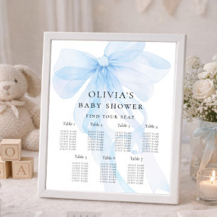 Affiche Plan de table de Baby Shower imprimable avec un nœ
