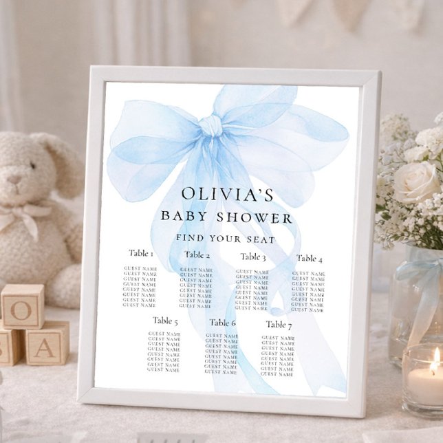 Affiche Plan de table de Baby Shower imprimable avec un nœ (Créateur téléchargé)