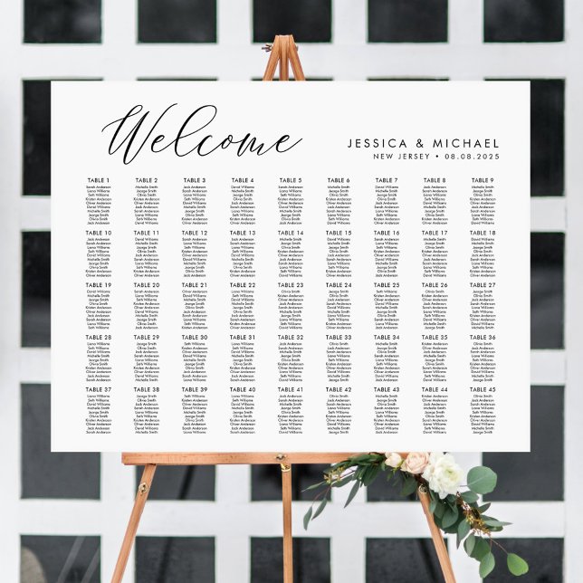Affiche Plan de table de bienvenue grand format pour 45 ta (Créateur téléchargé)