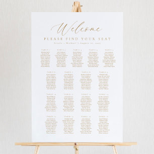 Affiche Plan de table de bienvenue pour 17 tables