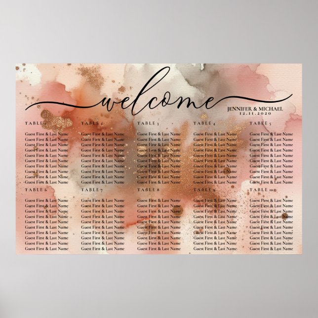 Affiche Plan de table de bienvenue pour célébration à l'aq (Devant)