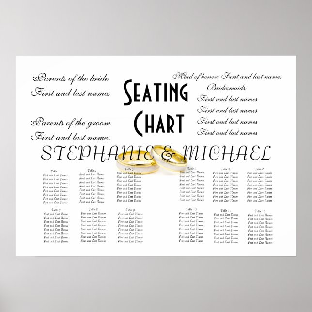Affiche Plan de table de mariage (Devant)