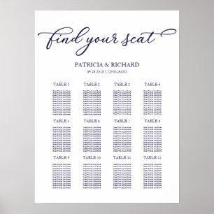 Affiche Plan de table de mariage 12 tables Panneau chic sc