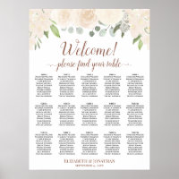 Plan de table de mariage 15 tables Roses Blush pêc