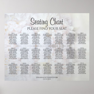 Affiche Plan de table de mariage 21 Table White Reflection