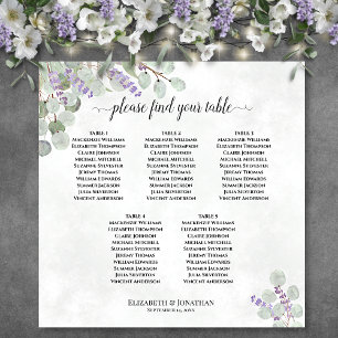 Affiche Plan de table de mariage à 5 tables Eucalyptus Lav