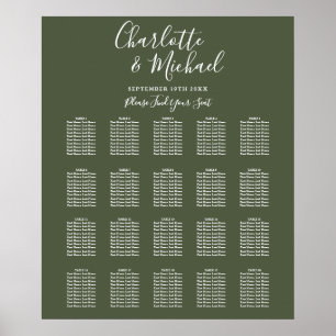 Affiche Plan de table de mariage à l'écriture signature ve