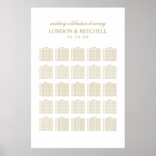 Affiche Plan de table de mariage à monogramme classique en