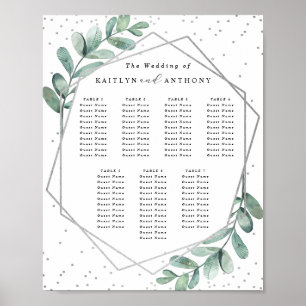 Affiche Plan de table de mariage à motif géométrique d'euc
