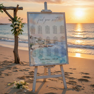Affiche Plan de table de mariage à Santorin