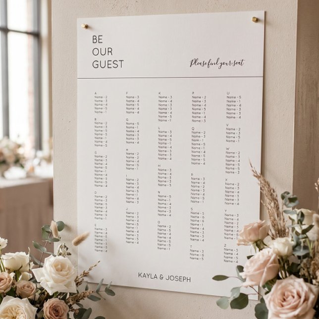 Affiche Plan de table de mariage alphabétique (Créateur téléchargé)