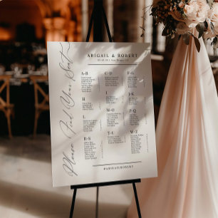 Affiche Plan de table de mariage alphabétique minimaliste