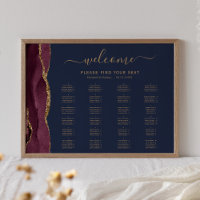 Plan de table de mariage alphabétique Navy Bourgui