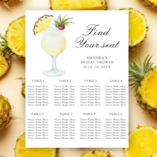 Affiche Plan de table de mariage au cocktail d'ananas