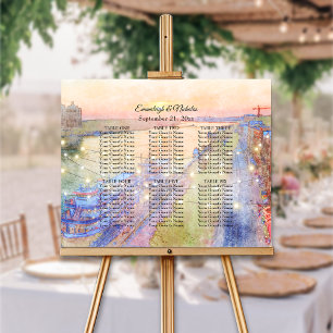 Affiche Plan de table de mariage au coucher du soleil sur 