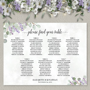 Affiche Plan de table de mariage au lavande et eucalyptus