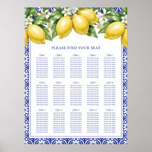 Affiche Plan de table de mariage aux citrons d'Amalfi ital
