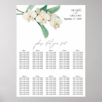 Plan de table de mariage aux orchidées blanches aq