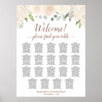 Plan de table de mariage avec 19 roses peach blush