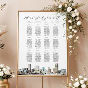 Affiche Plan de table de mariage avec vue sur BALTIMORE