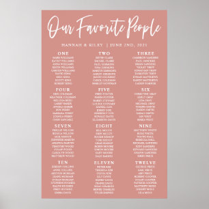 Affiche Plan de table de mariage de nos personnes préférée