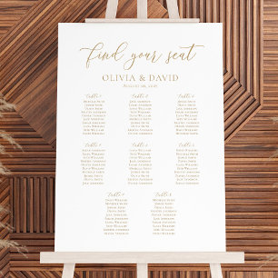 Affiche Plan de table de mariage élégant 8 tables