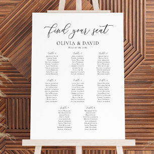Affiche Plan de table de mariage élégant 8 tables