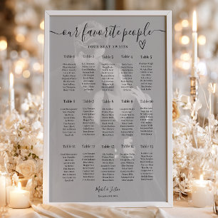 Affiche Plan de table de mariage élégant avec photo