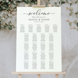 Affiche Plan de table de mariage élégant pour 21 tables