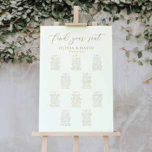 Affiche Plan de table de mariage élégant Script 10 Tables 