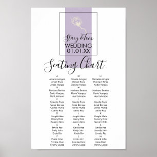 Affiche Plan de table de mariage en lavande de plante de c