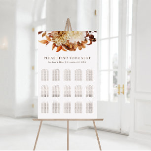 Affiche Plan de table de mariage floral en terre cuite d'a