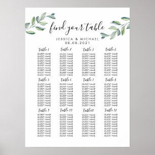 Affiche Plan de table de mariage grand format 12