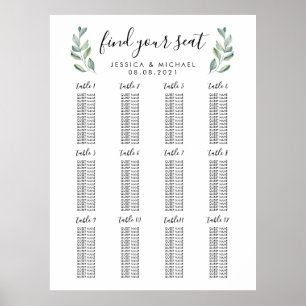 Affiche Plan de table de mariage grand format 12 pour 192