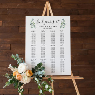 Affiche Plan de table de mariage grand format 12 pour 192 