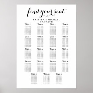 Affiche Plan de table de mariage grand format 19