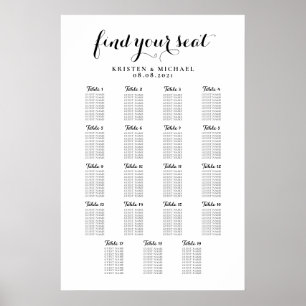 Affiche Plan de table de mariage grand format 19